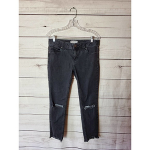 Free People Black Distressed Skinny Jeans Size 28‎